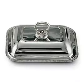 Rectangular silver dish "Triumph" with lid