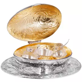 Egg set "Dvortsovaya" made of silverware