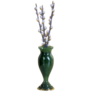 Silver Willow jewelry composition in a jade vase