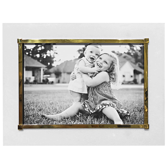 Marble and silver photo frame "Heritage"