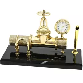 Письменный набор из мрамора и бронзы "Труба Нефть-Газ"