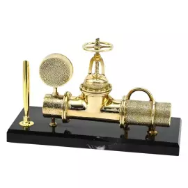 Письменный набор из мрамора и бронзы "Труба Нефть-Газ"