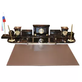 Настольный набор из обсидиана "Престиж"