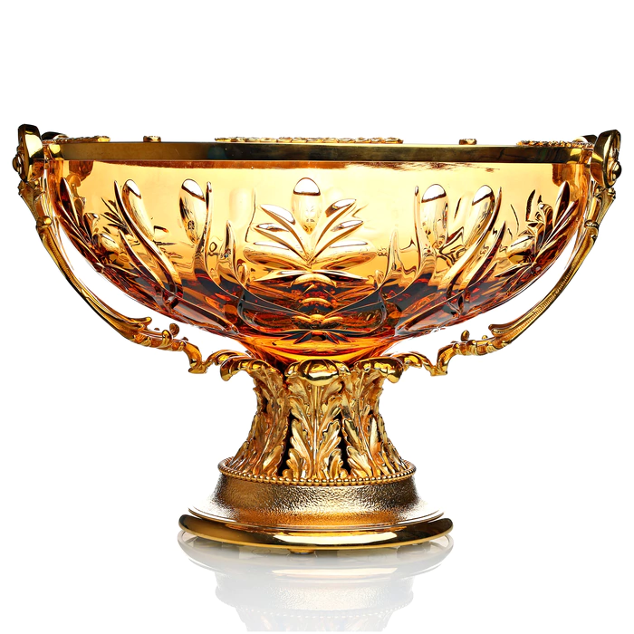 Arabesque amber crystal bowl