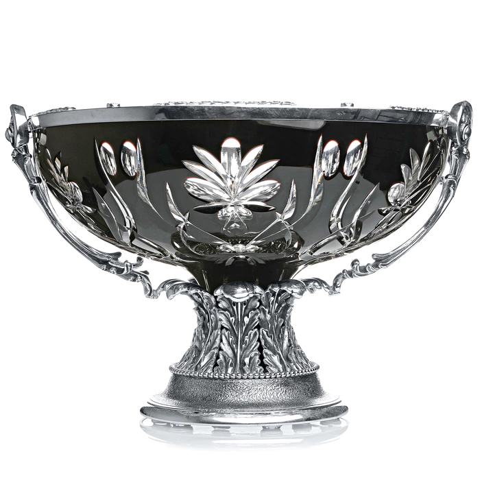 Black and transparent crystal bowl "Arabesque"
