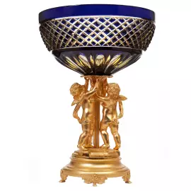 Чаша из янтарно-синего хрусталя "Купидон"