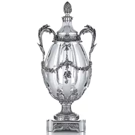 Пара хрустальных ваз "Груша" с серебрением