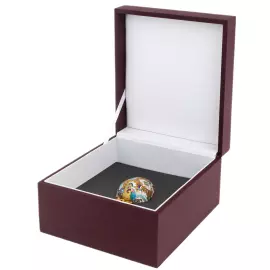 Egg-box "Lilac" with cubic zirconia (silver, enamel)