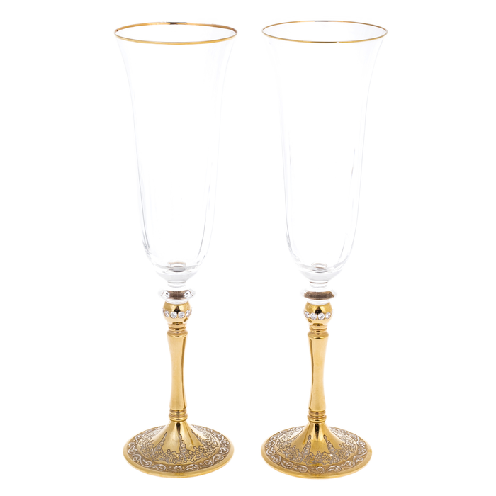 Set of champagne glasses "Grapes" for 2 persons, Zlatoust
