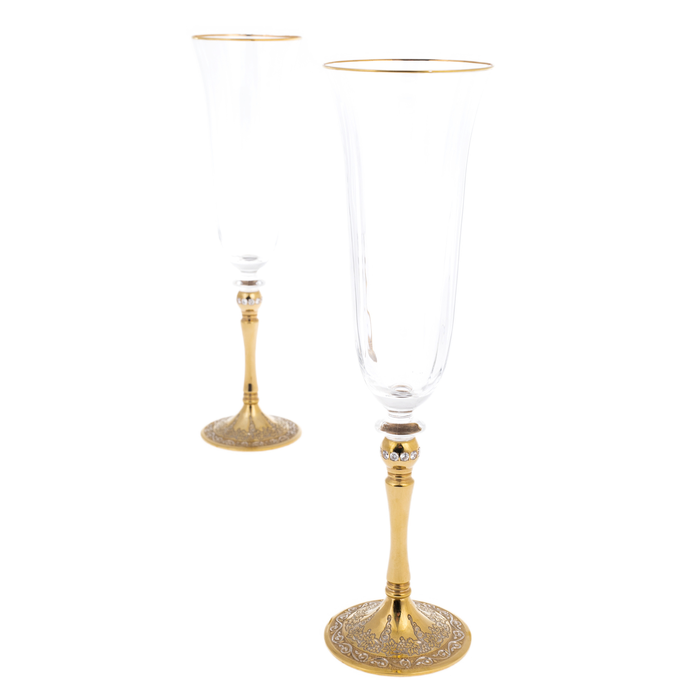 Set of champagne glasses "Grapes" for 2 persons, Zlatoust