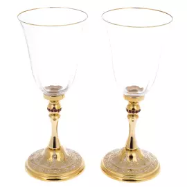 Набор бокалов для вина "Виноград" на 2 персоны, Златоуст