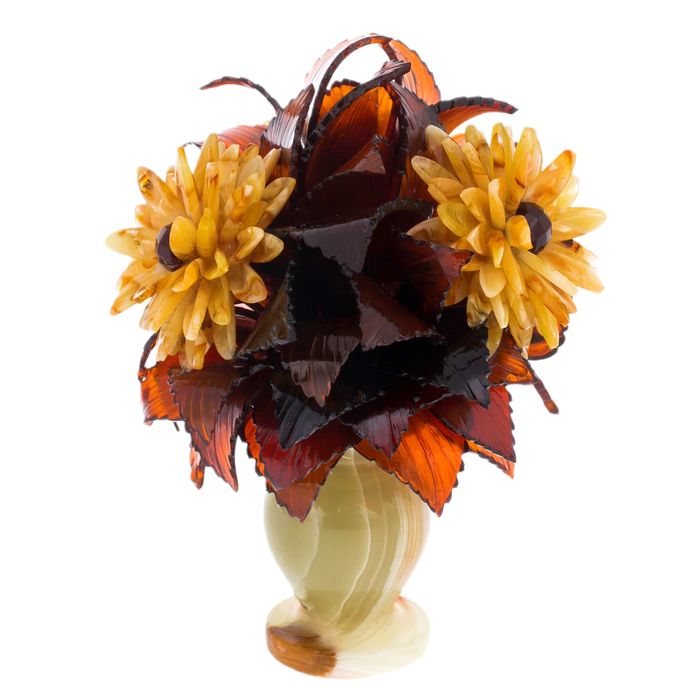 Souvenir of amber and onyx "Spring bouquet"