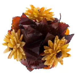 Сувенир из янтаря и оникса "Весенний букет"