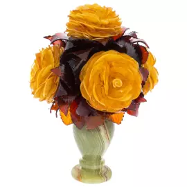 Souvenir of amber and onyx "Bouquet of flowers"