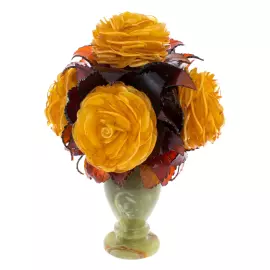 Souvenir of amber and onyx "Bouquet of flowers"