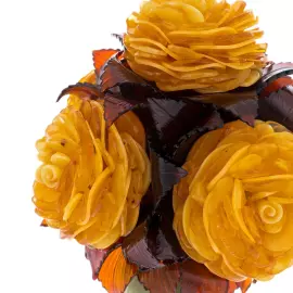 Souvenir of amber and onyx "Bouquet of flowers"