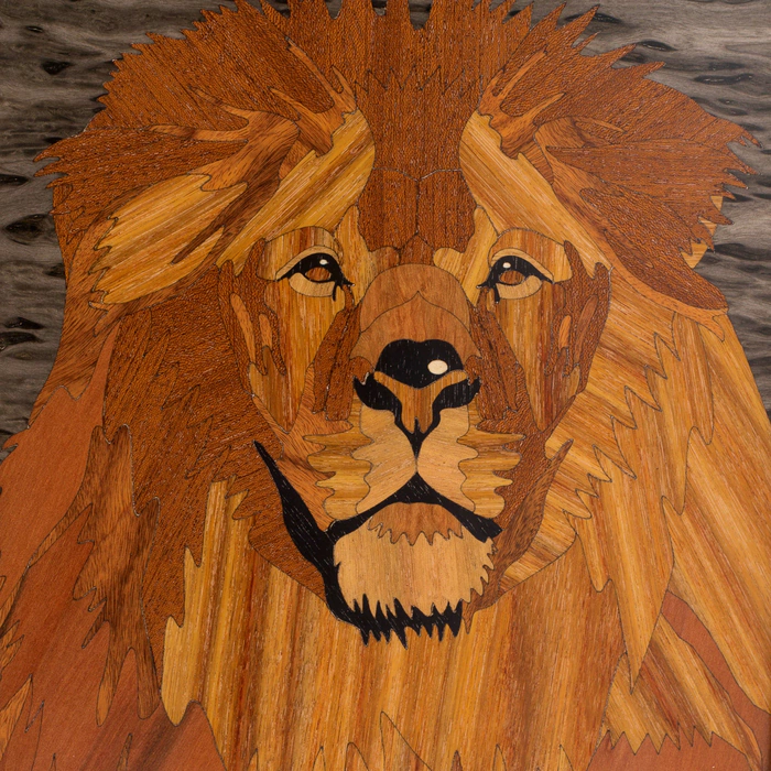 Karelian birch backgammon "Lion" small