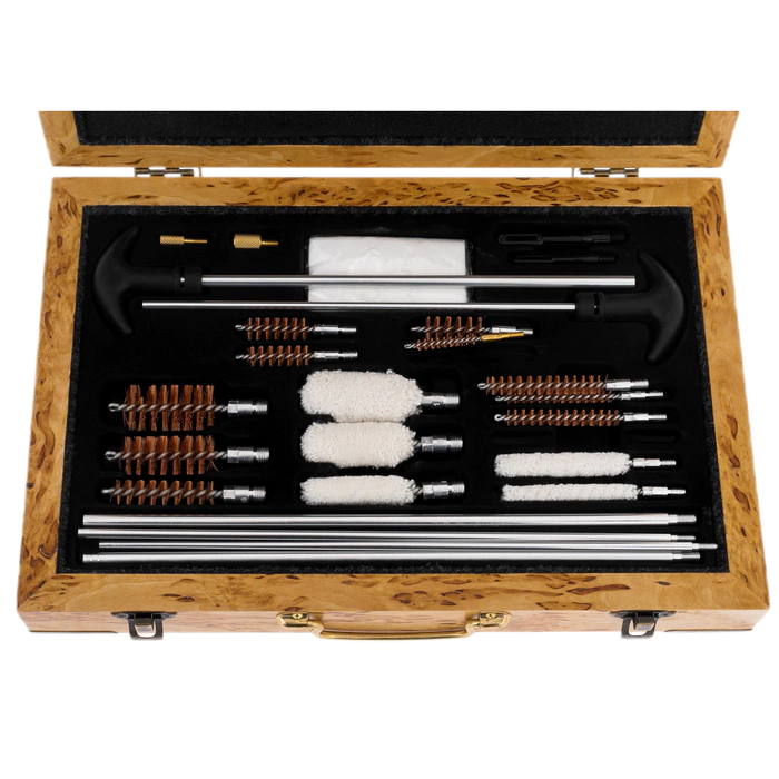 A set for cleaning weapons made of Karelian birch "Moose" in a suitcase, small