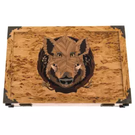 Набор для чистки оружия из карельской березы "Кабан" в чемодане, малый