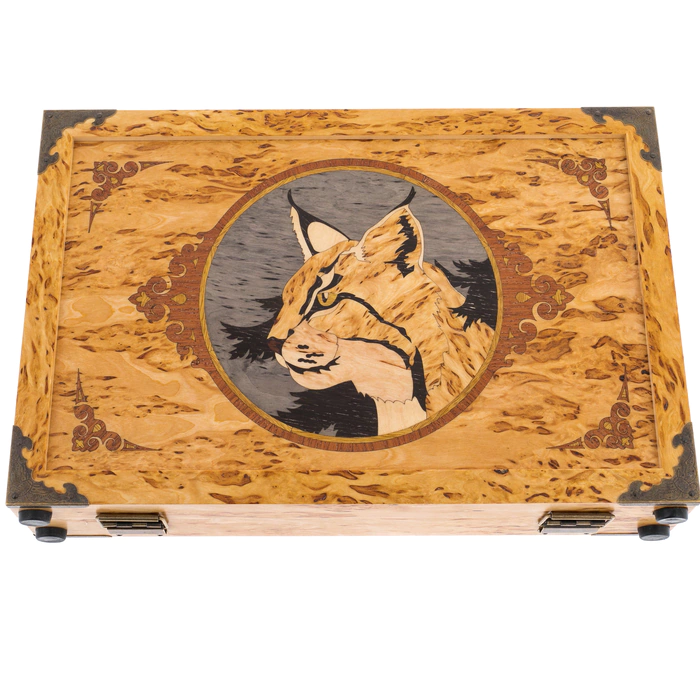 A set for cleaning weapons made of Karelian birch "Lynx" in a suitcase, small