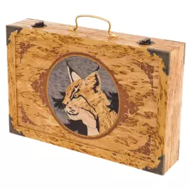 Набор для чистки оружия из карельской березы "Рысь" в чемодане, малый