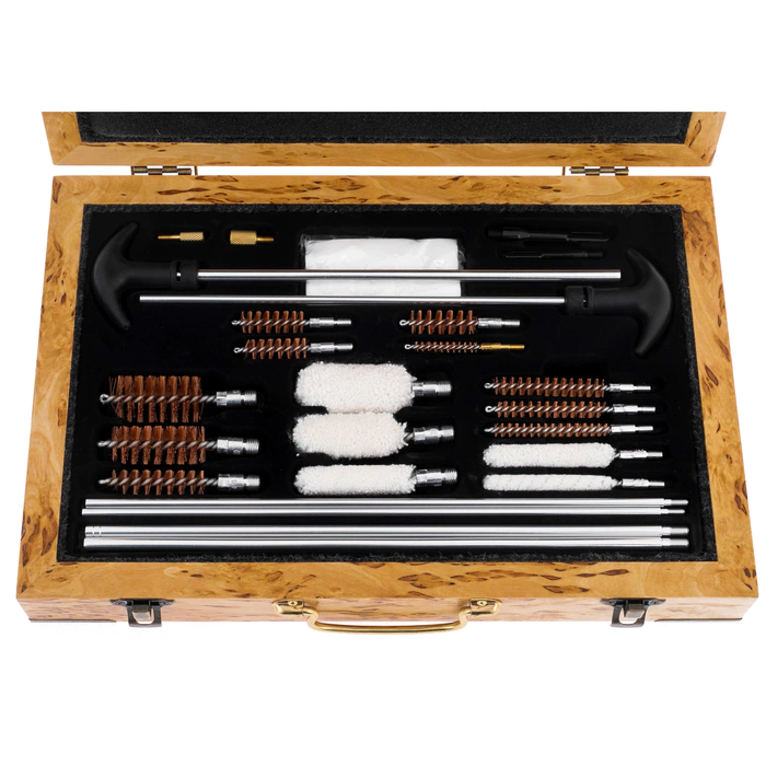 A set for cleaning weapons made of Karelian birch "Lynx" in a suitcase, small