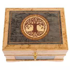 Шкатулка-ларец из карельской березы "Древо"