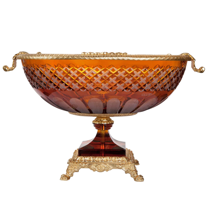Empire amber crystal bowl