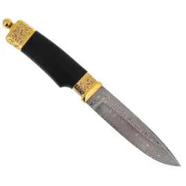 Нож из дамасской стали "Сила" на подставке, Златоуст