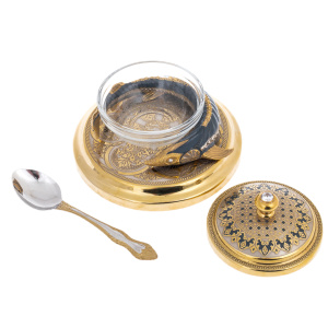 Sturgeon caviar bowl with cubic zirconia, Zlatoust