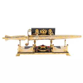 Кортик сувенирный "Герб РФ. Звезда" на подставке, Златоуст