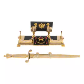 Кортик сувенирный "Герб РФ. Звезда" на подставке, Златоуст