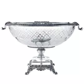 Чаша хрустальная "Ампир" с серебрением