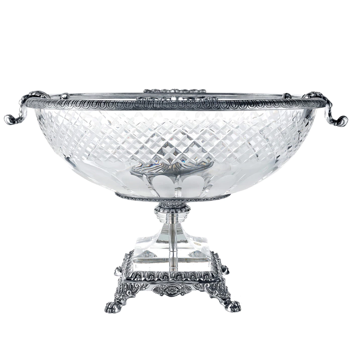 Empire crystal bowl with silver plating