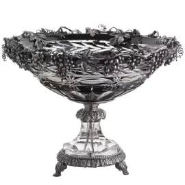 Чаша хрустальная "Дионис" с серебрением