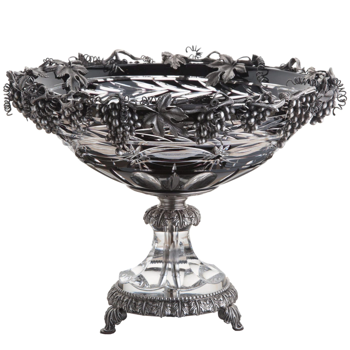 Crystal bowl "Dionysus" with silver plating