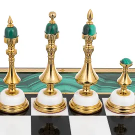 Шахматы из мрамора и малахита "Малахит" Златоуст