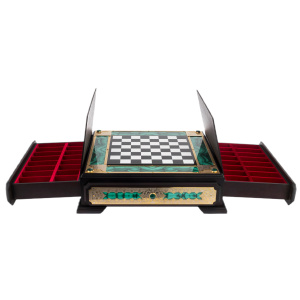 Chess made of marble and malachite "Malachite" Zlatoust