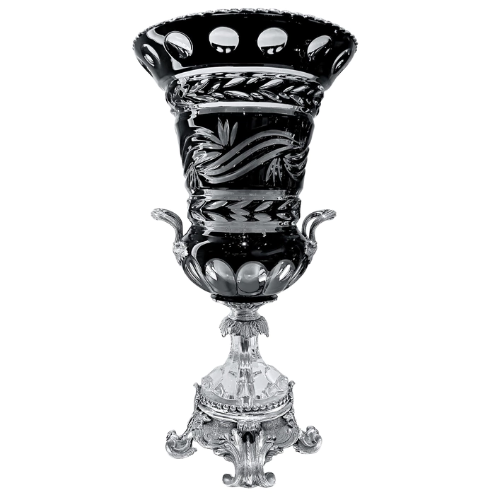 Black crystal vase "Palazzo"