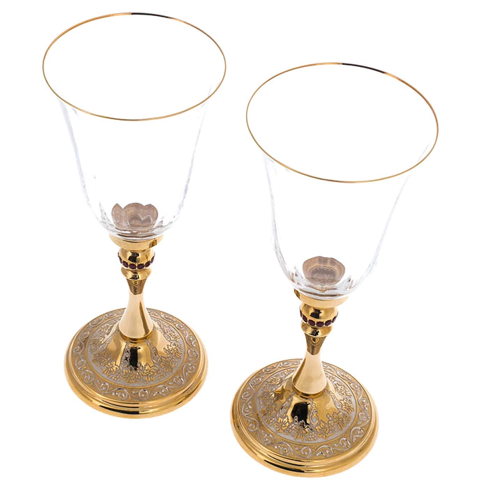 Set of wine glasses "Grapes" for 2 persons, Zlatoust
