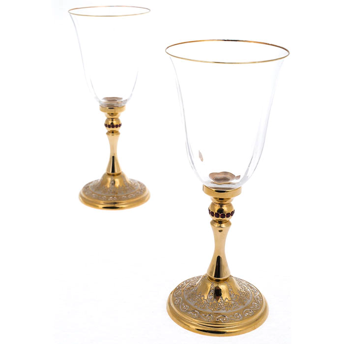 Set of wine glasses "Grapes" for 2 persons, Zlatoust