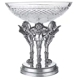 Ваза из хрусталя "Сфинксы" с посеребрением