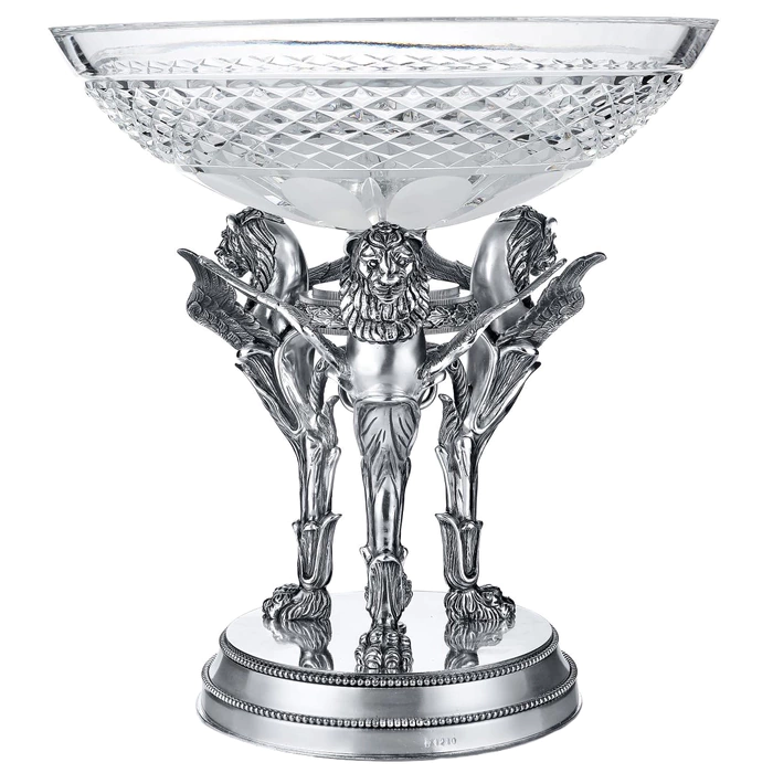 Crystal vase "Sphinxes" with silver plating