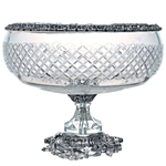 Crystal bowl "Grillage" with silver plating