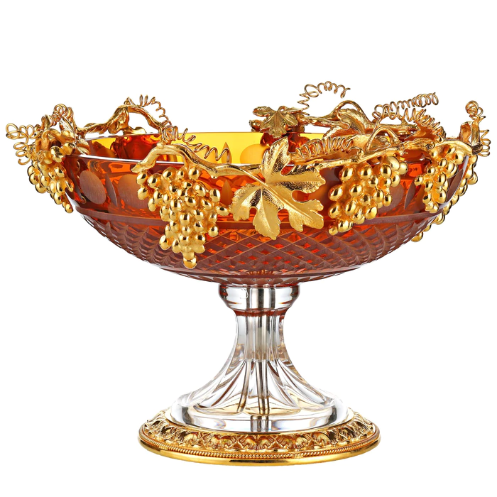 Amber crystal fruit bowl "Grapes"