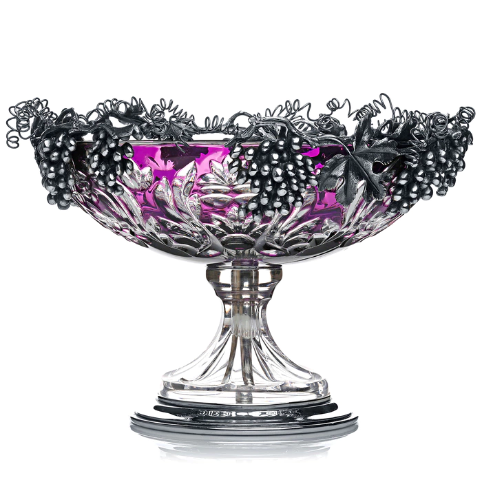 Fruit bowl made of colored crystal "Grapes"