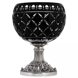 Ваза-кубок из черного хрусталя "Грильяж"