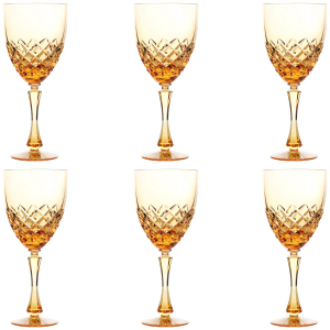 Amber Amber crystal glass set for 6 persons