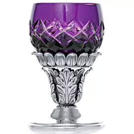 Colored crystal candle holder "Grillage"