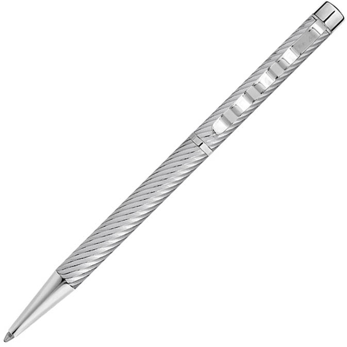 Roller pen with silver and black diamond "Wave"